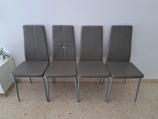 Juego de 4 sillas de comedor grises