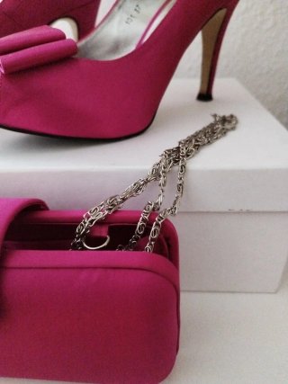 Zapatos de fiesta y bolso fucsia talla 37