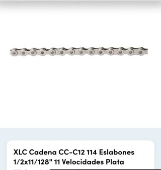 Cadena XLC CC-C12 114 Eslabones Plata