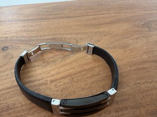 Pulsera Lotus Acero y Piel Hombre