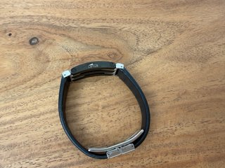 Pulsera Lotus Acero y Piel Hombre