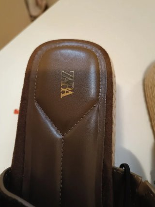 Sandalias Zara Cuña Marrón Talla 41
