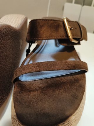 Sandalias Zara Cuña Marrón Talla 41