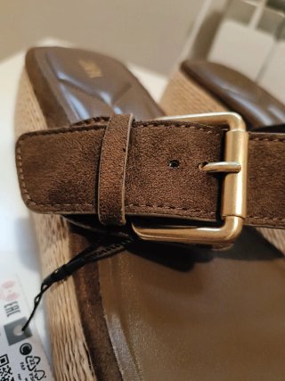 Sandalias Zara Cuña Marrón Talla 41