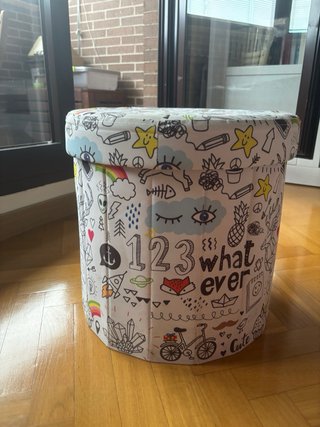 Puff baúl plegable con almacenaje 38 cm | Taburete
