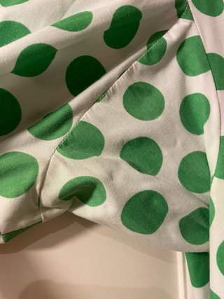 Vestido Flamenca Lunares Verde y Blanco con flor