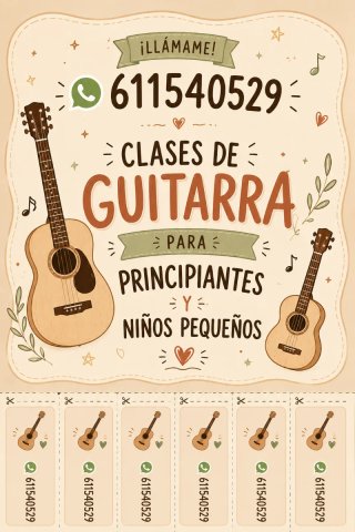 Profesor de guitarra a domicilio u online