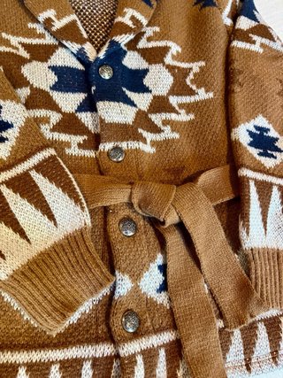 Chaqueta ZANDA punto étnica marrón
