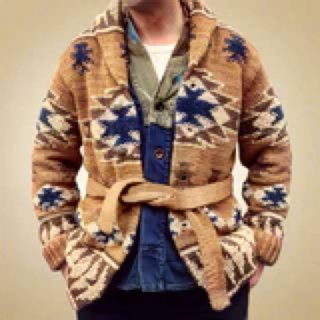 Chaqueta ZANDA punto étnica marrón