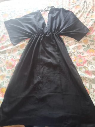Vestido playero negro talla única
