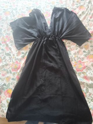 Vestido playero negro talla única