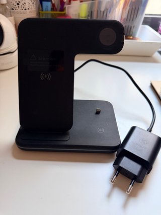 Soporte Carga 3 en 1: Reloj, Móvil y Auriculares