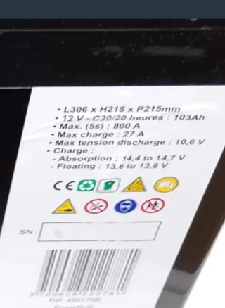 Batería AGM 12V 100Ah Power Line coche/caravana