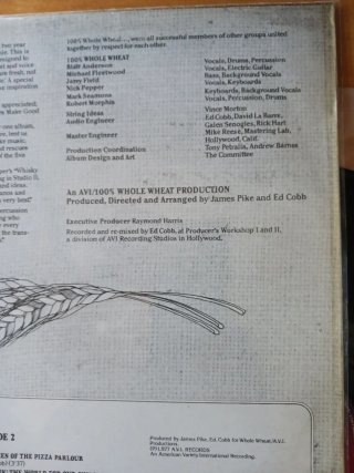 WHOLE WHEAT  "100% Whole Wheat" LP 1978