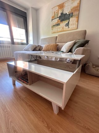 Mesa centro elevable con almacenaje