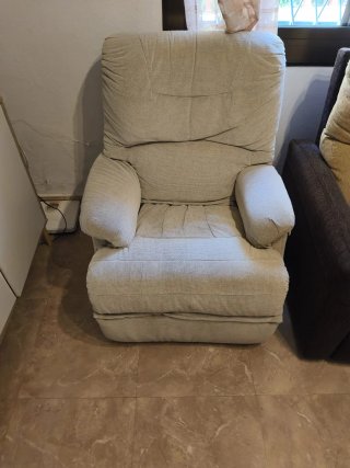 Sillón relax individual tela beige