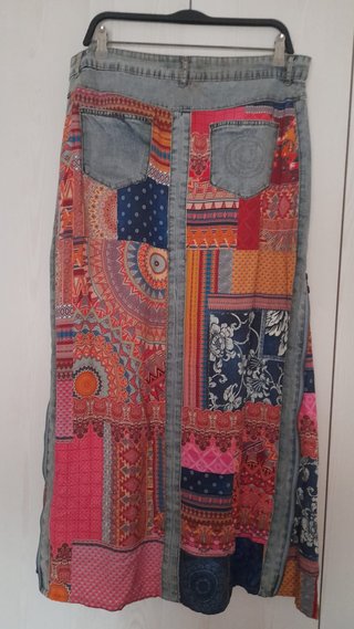 Falda vaquera Desigual patchwork