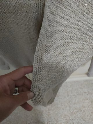 Maglia donna aperta in cotone colore beige,oro.