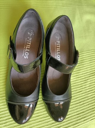 Zapatos Pitillos Piel Negro Talla 37