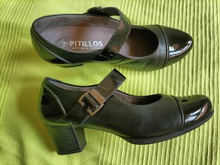 Zapatos Pitillos Piel Negro Talla 37
