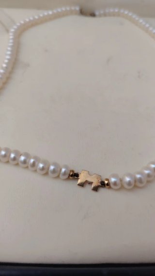 Collar Perlas Japonesas Oro 18k Letra M
