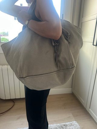Bolso TCN grande plateado con fleco