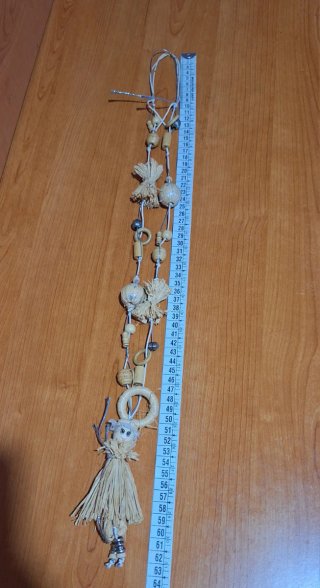 Collana lunga vintage donna beige/argento