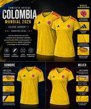 Camiseta Adidas Selección Colombia Talla M. S .L