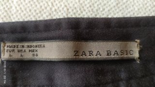 Falda midi azul marino Zara
