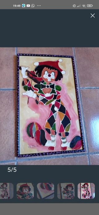 Cuadro de payaso con relieve, multicolor