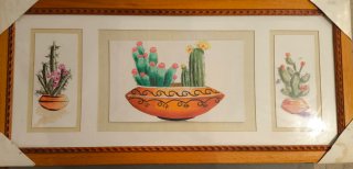 Cuadro de cactus en maceta