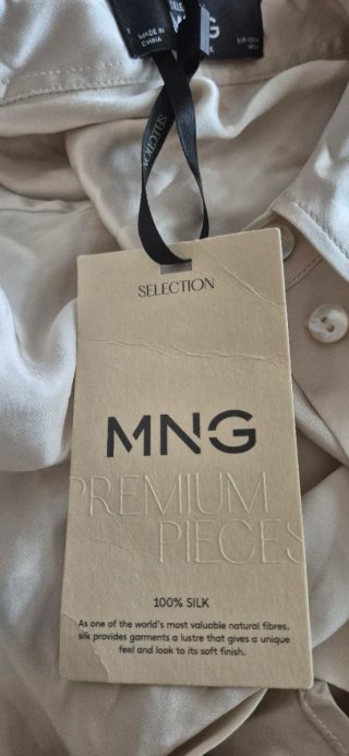 Camisa de seda marfil talla M