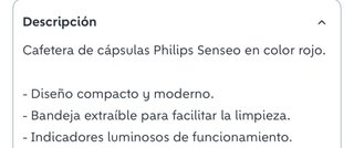Cafetera Philips Senseo Roja