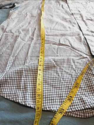 Camisa cuadros gris blanco manga larga Cortefiel