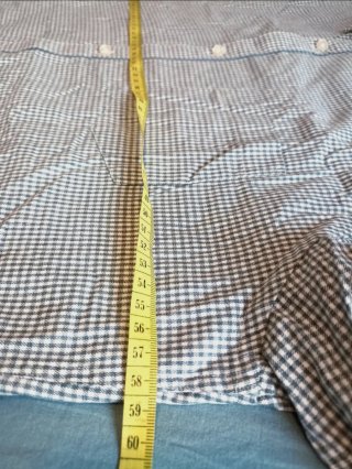 Camisa cuadros gris blanco manga larga Cortefiel