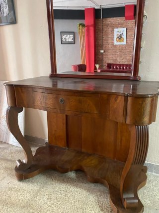 Recibidor antiguo madera con espejo