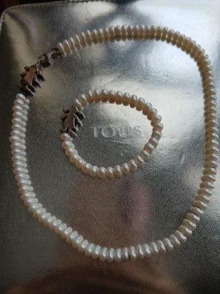 Conjunto Tous Collar y Pulsera Perlas