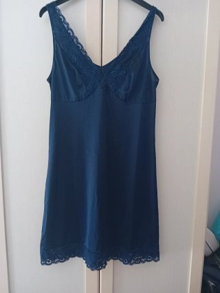Sottoveste Venere vintage raso blu notte