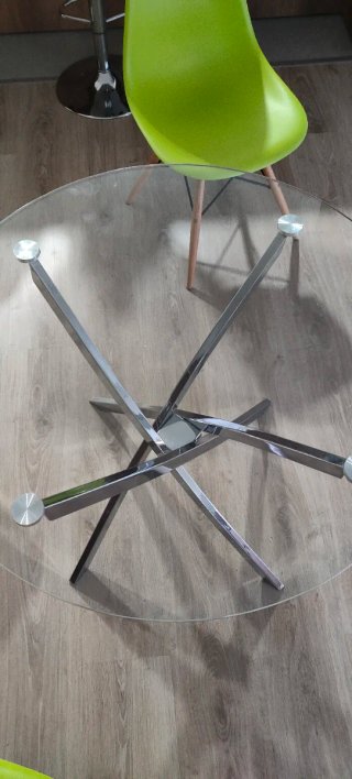 Mesa Comedor Cristal y 4 Sillas Diseño nórdico