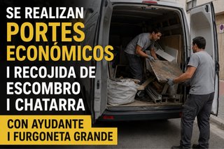 Realizo portes i recojida de escombros i chatarea