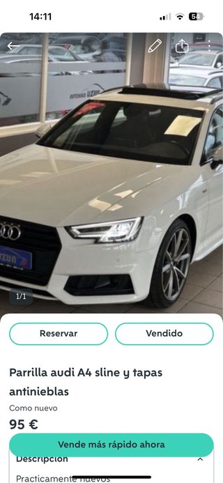 Parrilla Audi A4 Sline y tapas antinieblas