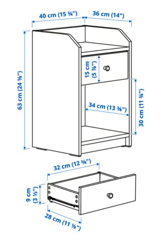 Mesa de noche Ikea