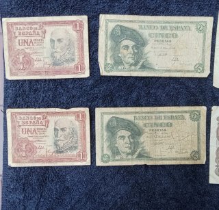 SPAGNA Lotto 10 Banconote Antiche condizioni foto.