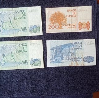 SPAGNA Lotto 10 Banconote Antiche condizioni foto.