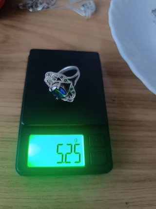 Anillo Plata 925 Art Déco Zafiro Azul