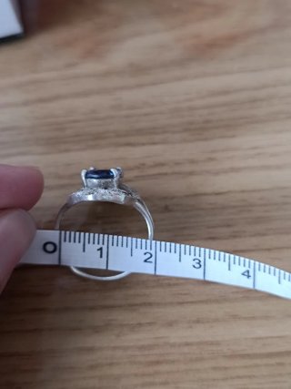Anillo Plata 925 Art Déco Zafiro Azul