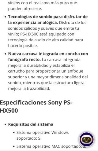 Tocadiscos Sony PS-HX500 Hi-Res Audio