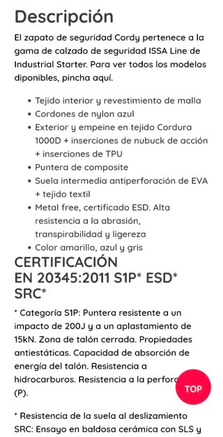 Zapatos de seguridad ISSA LINE Cordy