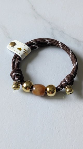 Pulsera Paracord Marrón y Dorada