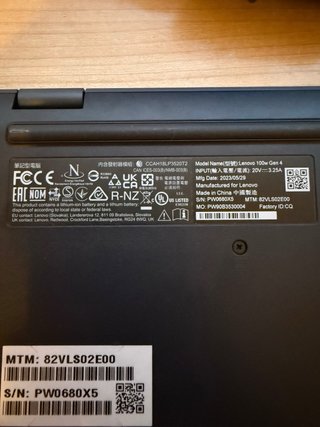 Portátil Lenovo 100w Gen 4 11.6 HD Intel